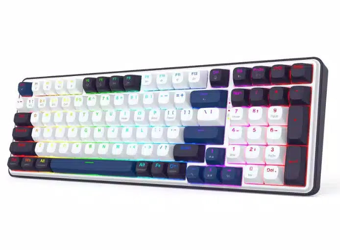 Buy Redragon K744 Faye Pro 99 Keys Wireless Gasket RGB Gaming Keyboard White/Blue from Vmart in Pakistan