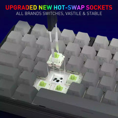 Buy Redragon K744 Faye Pro 99 Keys Wireless Gasket RGB Gaming Keyboard White/Blue from Vmart in Pakistan