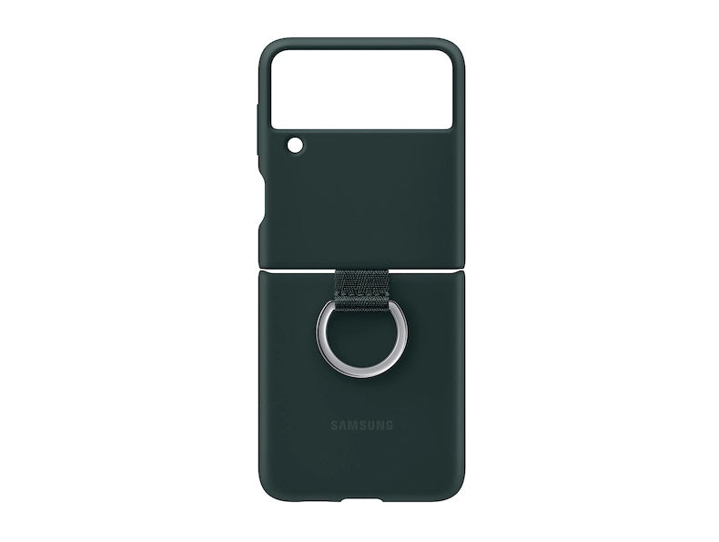 Buy Samsung Galaxy Z Flip3 5G Silicone Cover with Ring - Green from Vmart in Pakistan