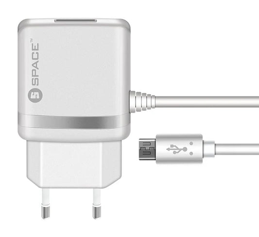 Buy Space WC-105 2.4A Wall Charger Built In Micro USB Cable from Vmart in Pakistan