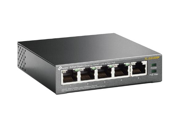 Buy TP-Link TL-SG1005P 5-Ports Gigabit Desktop Switch With 4-Port PoE from Vmart in Pakistan