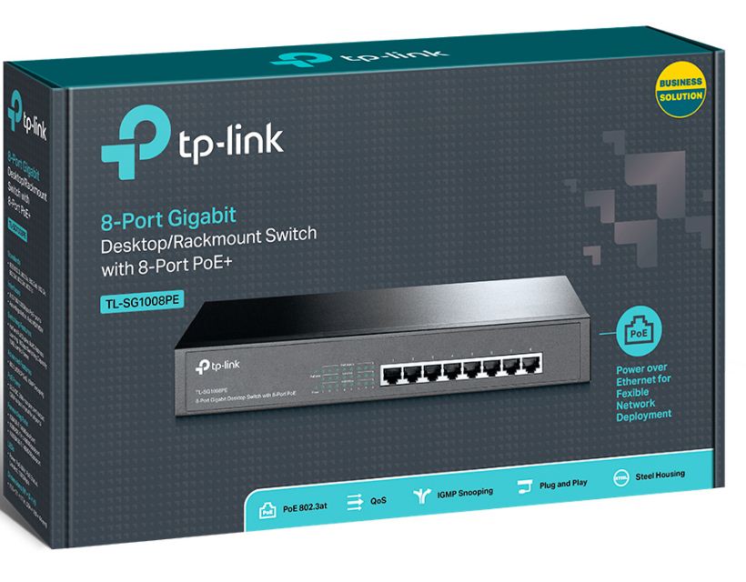Buy TP-Link TL-SG1008PE 8-Port Gigabit Desktop/Rackmount Switch With 8-Port PoE from Vmart in Pakistan