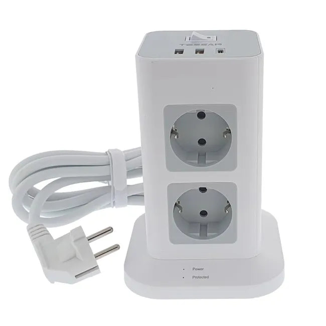 Buy Tessan TPS03-DE-C 8AC Outlets Power Strip 2m from Vmart in Pakistan
