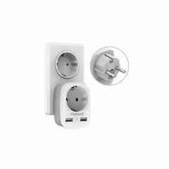 Buy Tessan TS-611-DE Wall Outlet Extender With 2 USB Ports from Vmart in Pakistan