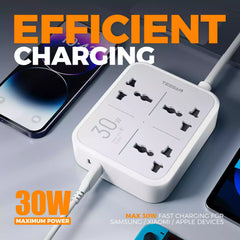 Buy Tessan TS-B901 3AC Universal Outlets Power Strip 3m from Vmart in Pakistan