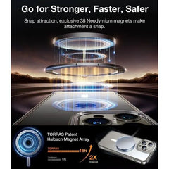 Torras Diamond Series Magsafe Compatible Phone Case for iPhone 15 Pro Max Clear