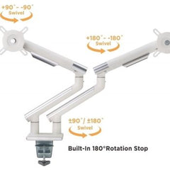 Buy Twisted Minds Dual Monitors Premium Slim Aluminum Spring-Assisted Monitor Arms - White from Vmart in Pakistan