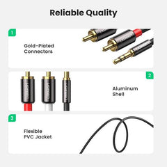 Buy Ugreen 10590 3.5mm to 2RCA Audio Splitter Cable 3m from Vmart in Pakistan