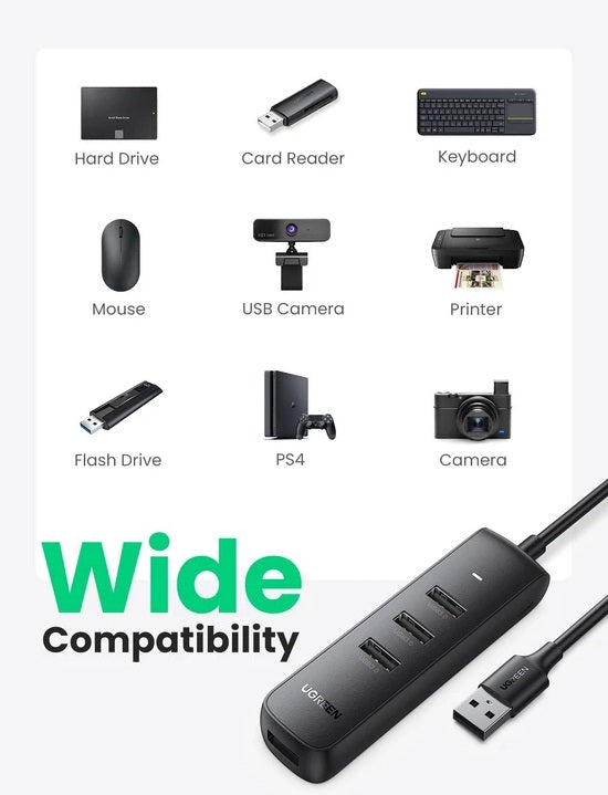 Buy Ugreen 10915 4 Ports Powered USB 3.0 Hub from Vmart in Pakistan
