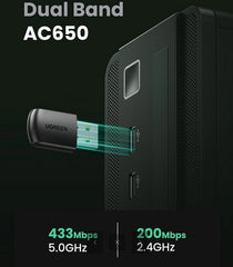 Buy Ugreen 20204 AC650 Dual Band USB WiFi Adapter from Vmart in Pakistan