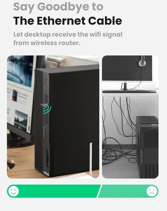 Buy Ugreen 20204 AC650 Dual Band USB WiFi Adapter from Vmart in Pakistan