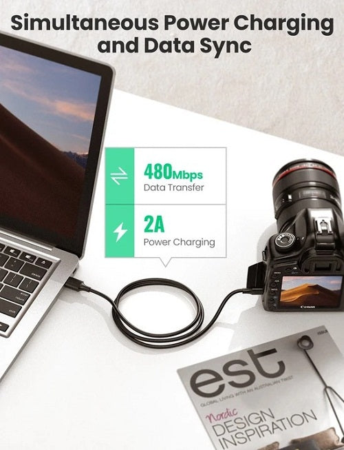 Buy Ugreen 30472 Mini USB Charging Data Cable - 2M from Vmart in Pakistan