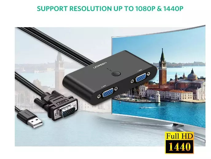 Buy Ugreen 30711 VGA 2 in 1 Out Switch 2 Port Audio Video Switcher from Vmart in Pakistan