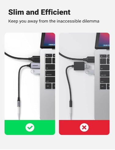 Buy Ugreen 30757 USB 2.0 to 3.5mm Audio Adapter Aluminum Alloy 25cm - Dark Gray from Vmart in Pakistan