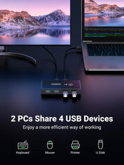 Buy Ugreen 30768 USB 3.0 4-Port Switch With 2 Pack USB Male Cable from Vmart in Pakistan