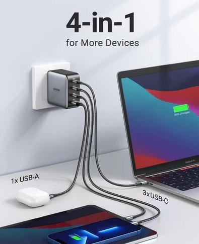 Buy Ugreen 40737 Nexode 100W USB C Wall Charger - 4 Ports from Vmart in Pakistan