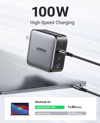 Buy Ugreen 40737 Nexode 100W USB C Wall Charger - 4 Ports from Vmart in Pakistan