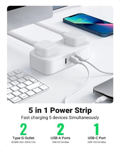 Buy Ugreen 50686 30W Power Strip DigiNest Extension from Vmart in Pakistan