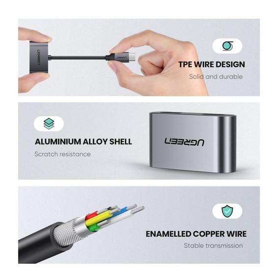 Buy Ugreen 60165 2 in 1 USB C Headphone & Charge Adapter from Vmart in Pakistan