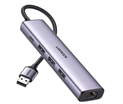 Buy Ugreen 60554 USB 3.0 to Ethernet Adapter 5 in 1 Multiport Hub from Vmart in Pakistan