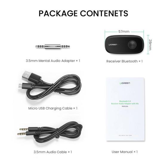 Buy Ugreen 70304 Bluetooth 5.0 Aux Car Adapter from Vmart in Pakistan
