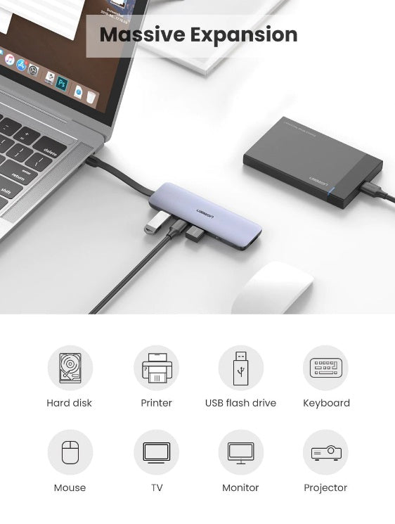 Buy Ugreen 70408 5 in 1 USB C Hub from Vmart in Pakistan