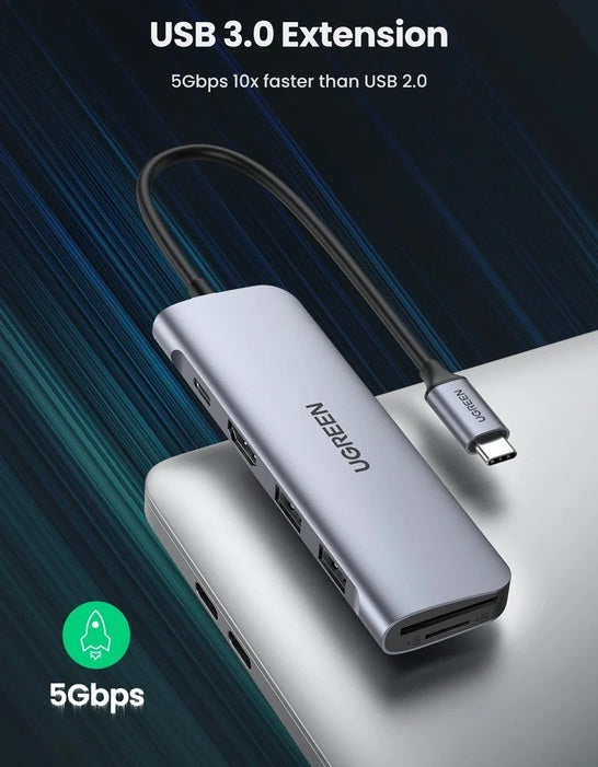 Buy Ugreen 70411 6-in-1 USB C PD Adapter with 4K HDMI Hub from Vmart in Pakistan