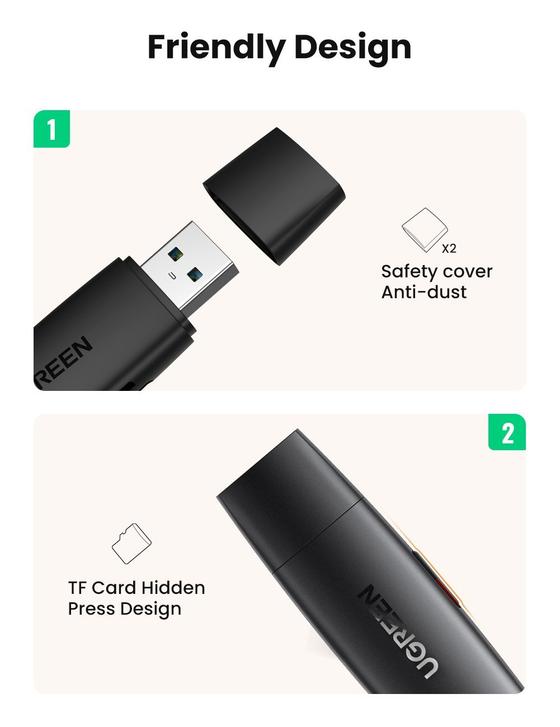 Buy Ugreen 80191 2-in-1 USB A & USB C Card Reader from Vmart in Pakistan