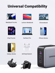 Buy Ugreen 90409 65W Nexode GaN USB C 3-Port Charger With US/UK/EU Plug for Travel from Vmart in Pakistan