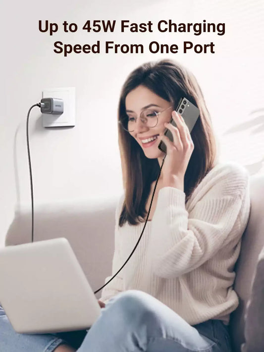 Buy Ugreen 90572 Nexode 45W USB C GaN 2 Ports Wall Charger from Vmart in Pakistan