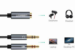 Buy Ugreen 3.5mm Female to 2 Male Mic Splitter - Black from Vmart in Pakistan