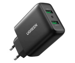 Buy Ugreen 10216 CD161 Dual USB Fast Charger 36W Black from Vmart in Pakistan