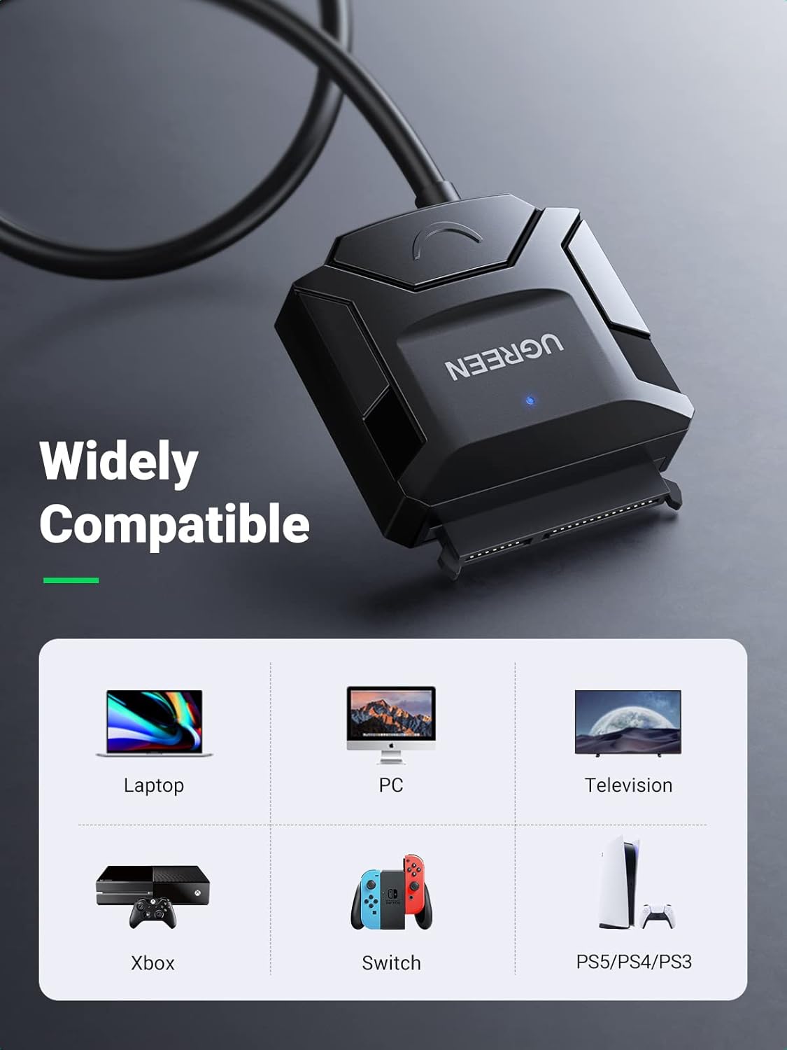 Buy Ugreen 20231 SATA to USB 3.0 Adapter Cable for 3.5 2.5" SSD/HDD from Vmart in Pakistan