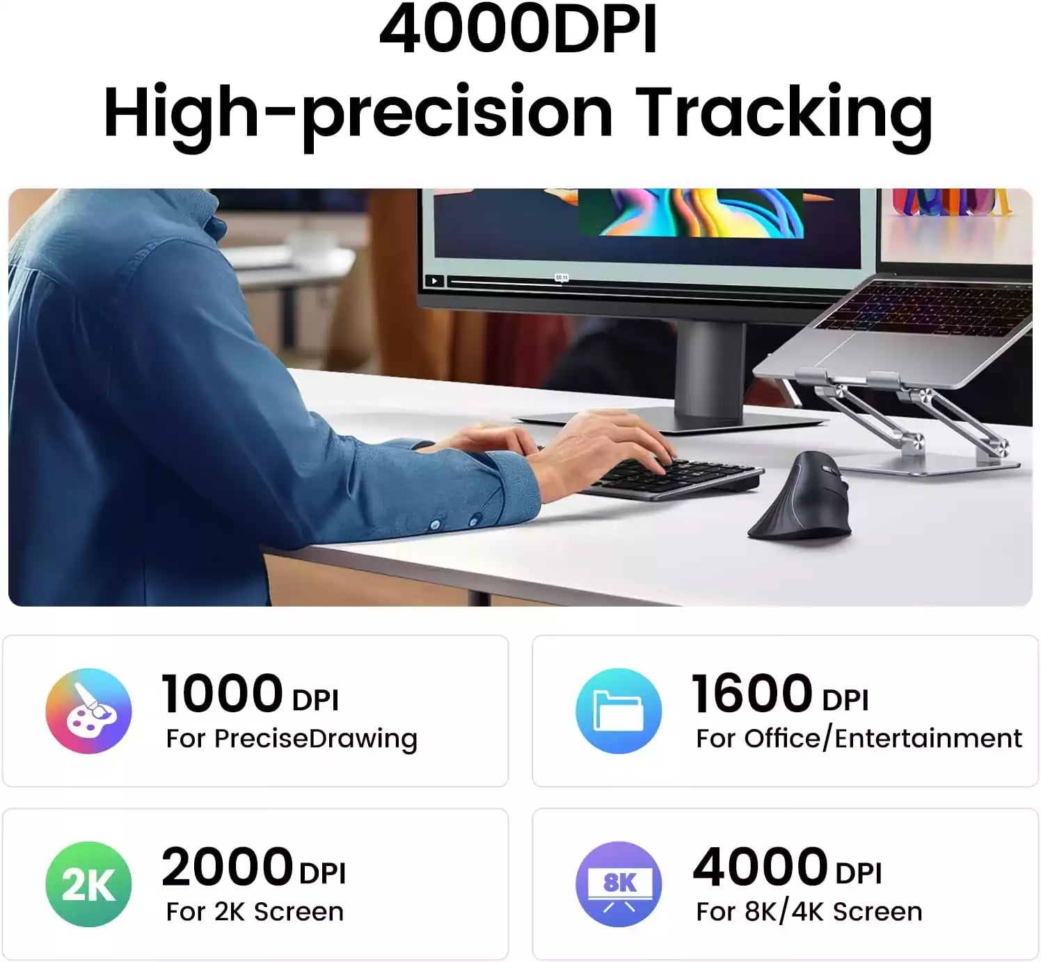 Buy Ugreen 25444 Vertical Mouse Wireless Ergonomic Mouse from Vmart in Pakistan