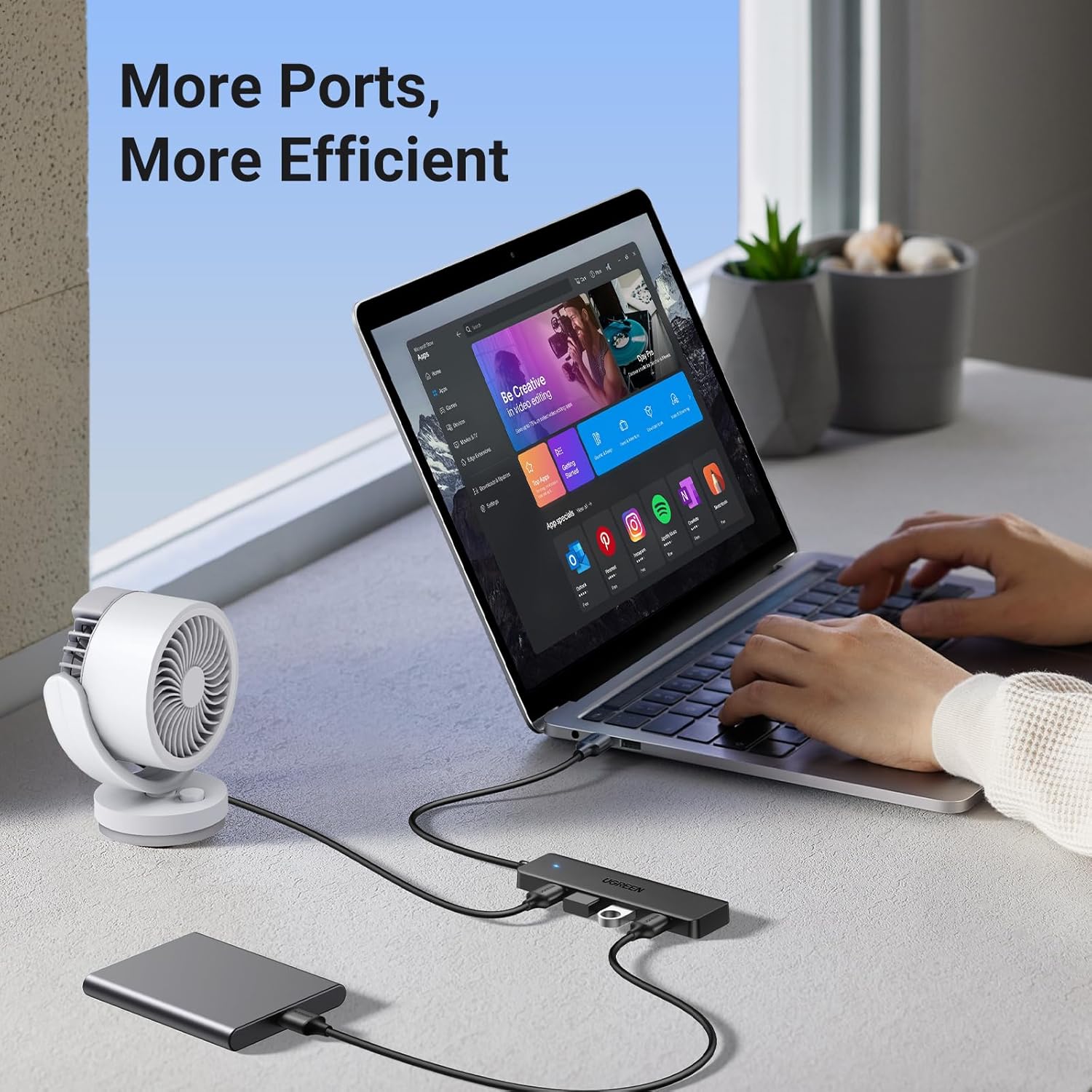 Buy Ugreen 25946 4 Ports USB A 3.0 Hub Black 0.6m from Vmart in Pakistan