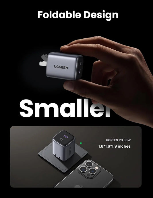 Buy Ugreen 35108 35W Nexode 2-Ports GaN Foldable Fast Charger from Vmart in Pakistan