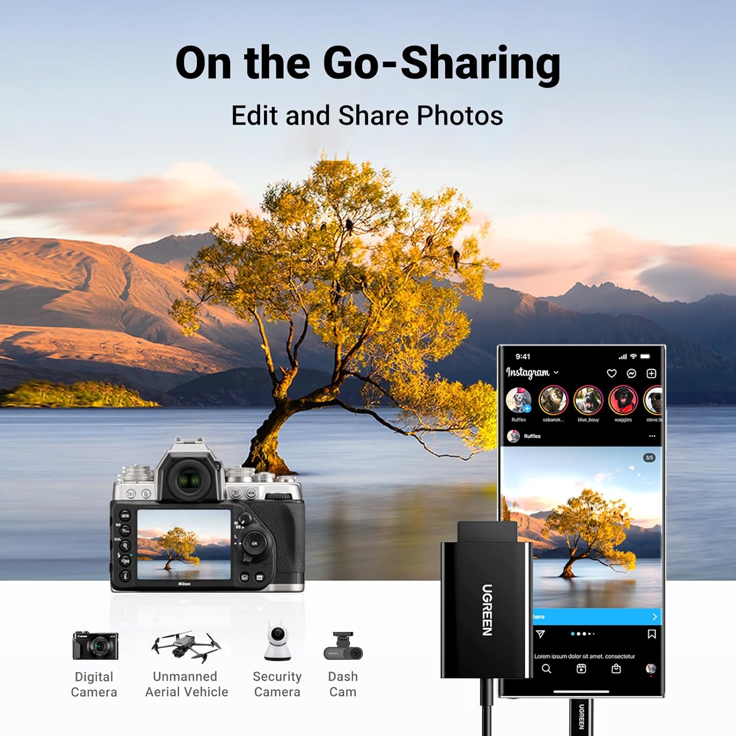 Buy Ugreen 35622 USB-C 3.1 Card Reader For TF/SD Black from Vmart in Pakistan