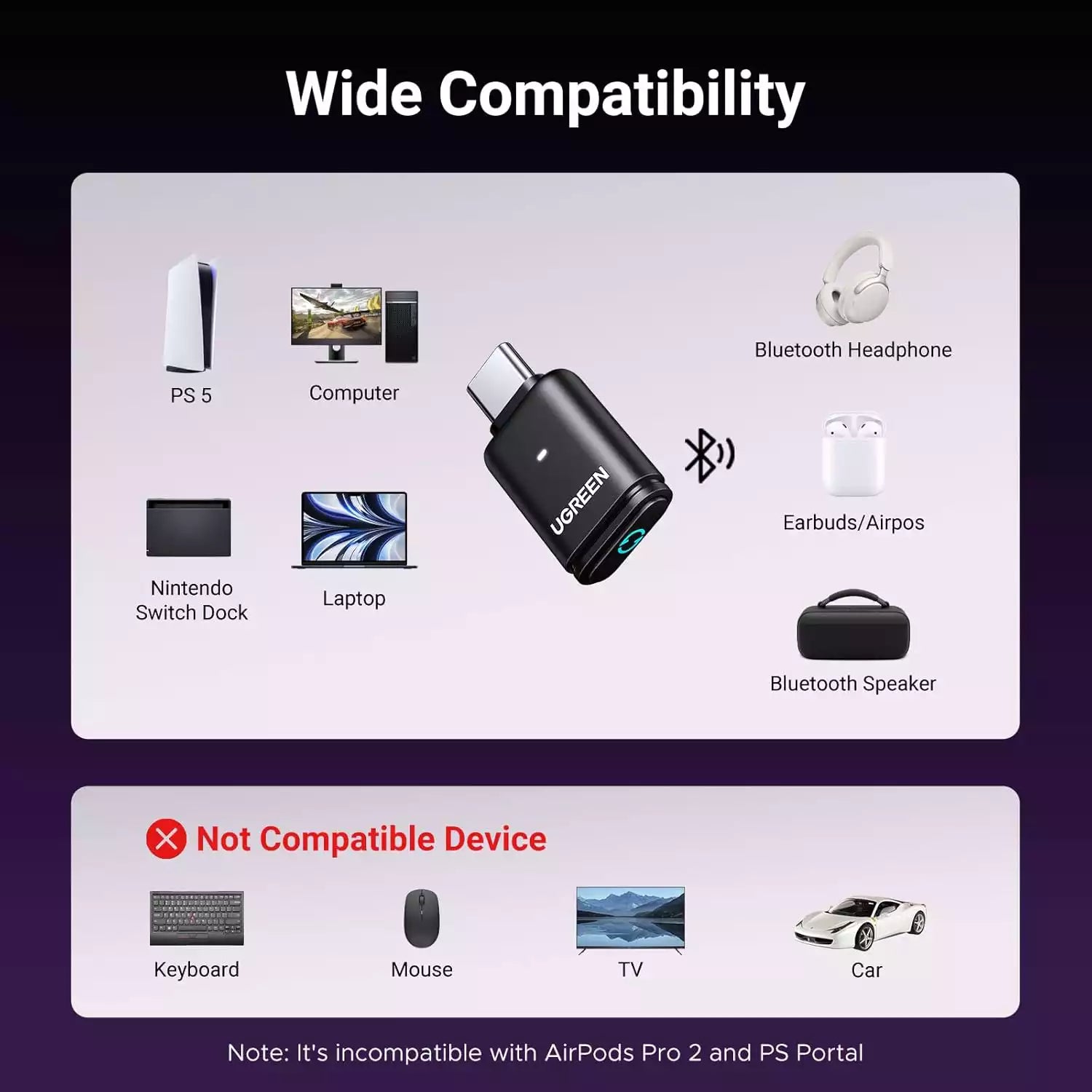 Buy Ugreen 45008 USB-C Bluetooth 5.3 Audio Adapter from Vmart in Pakistan