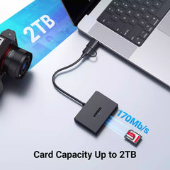 Buy Ugreen 45167 USB-C 4 In 1 Card Reader With 2X USB3.0 + 1X SD/TF from Vmart in Pakistan