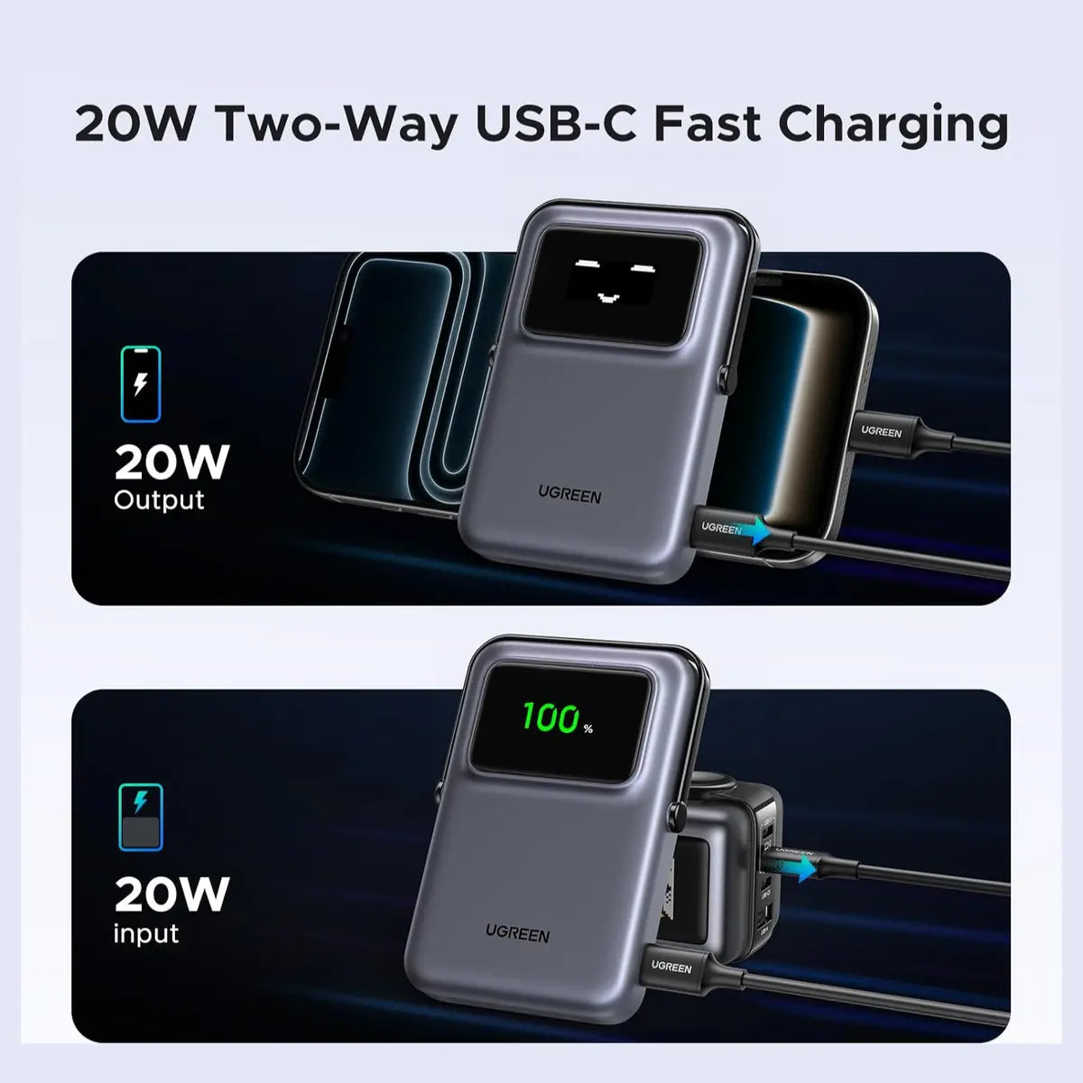 Buy Ugreen 45327 Uno Magnetic Wireless Power Bank 10000mAh from Vmart in Pakistan