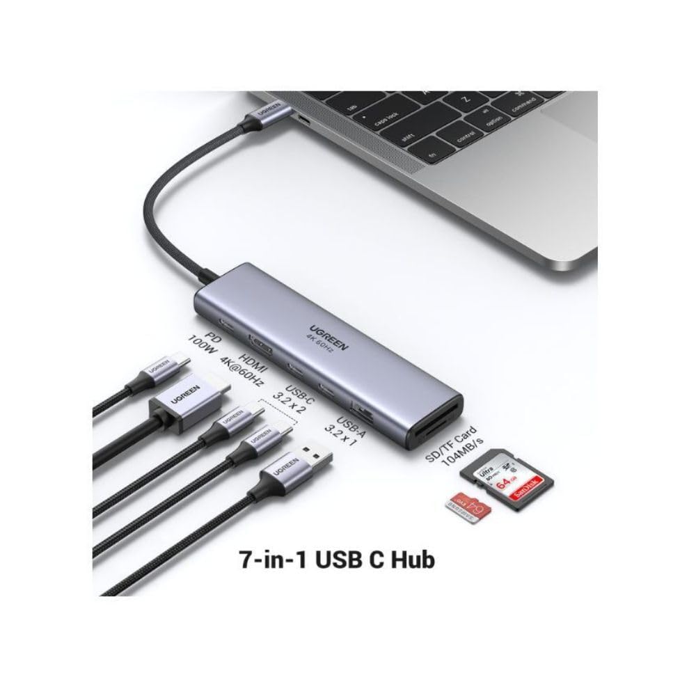 Buy Ugreen 45521 7 in 1 USB-C Hub 4K HDMI Multiport Adapter with 100W PD from Vmart in Pakistan