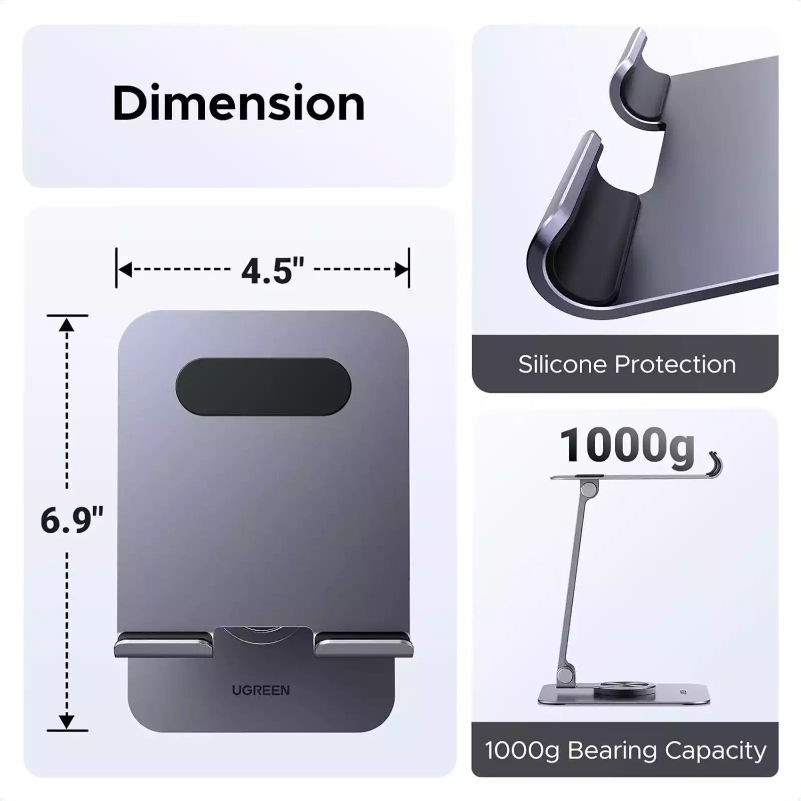 Buy Ugreen 45860 Aluminum Alloy 360° Rotation Desktop Tablet Stand from Vmart in Pakistan