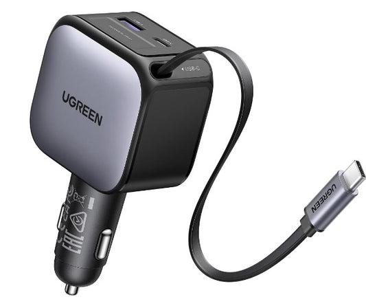 Buy Ugreen 55212 60W Car Charger with Retractable Cable from Vmart in Pakistan