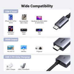Buy Ugreen 55330 4K Type-C to HDMI with PD Port Cable 2m Vmart in Pakistan
