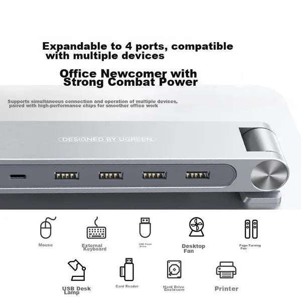 Buy Ugreen 60975 Laptop Stand with Adjustable USB 3.0 Hub Silver from Vmart in Pakistan