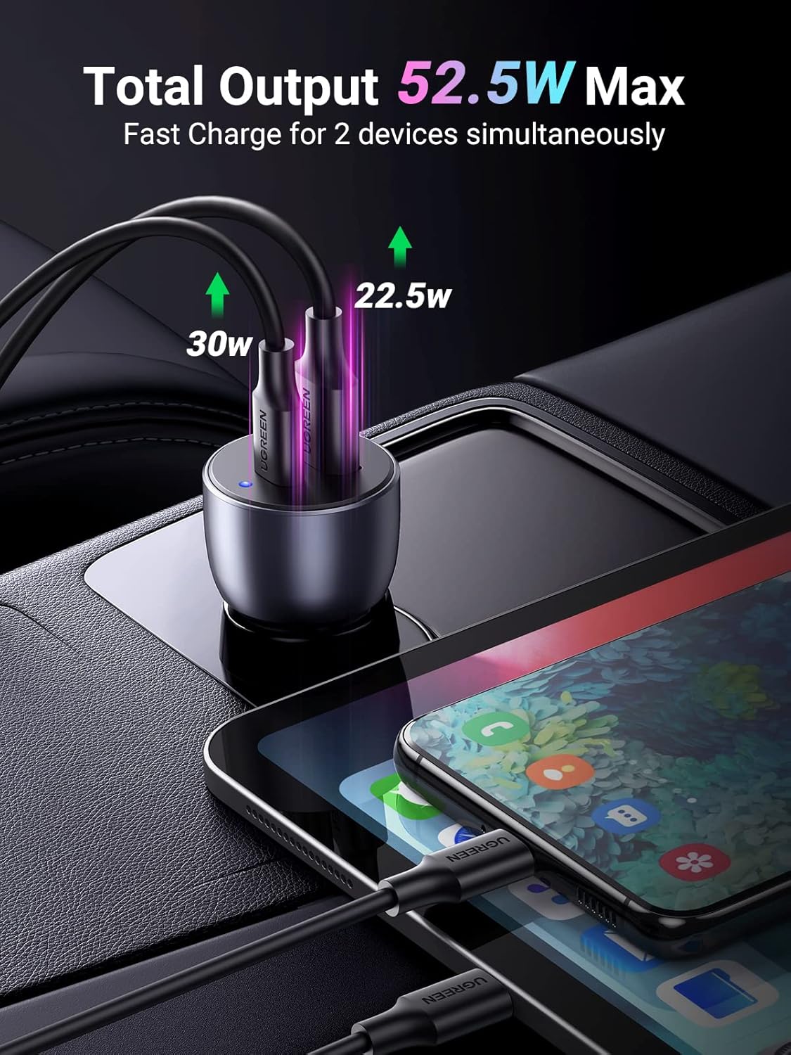 Buy Ugreen 60980 52.5W USB C Car Charger from Vmart in Pakistan