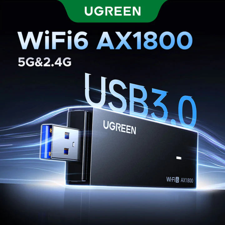 Buy Ugreen 65225 AX1800 USB 3.0 Wi-Fi 6 Wireless Network Adapter Vmart in Pakistan