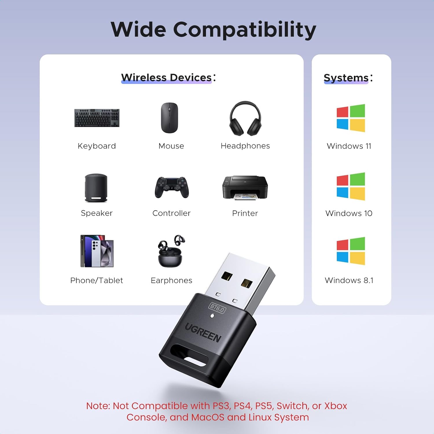 Buy Ugreen 75073 USB Bluetooth 6.0 Adapter from Vmart in Pakistan