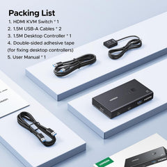 Buy Ugreen 75246 HDMI KVM Switch 1 Monitor 2 Computers 4 USB 3.0 Ports 4K@60Hz from Vmart in Pakistan