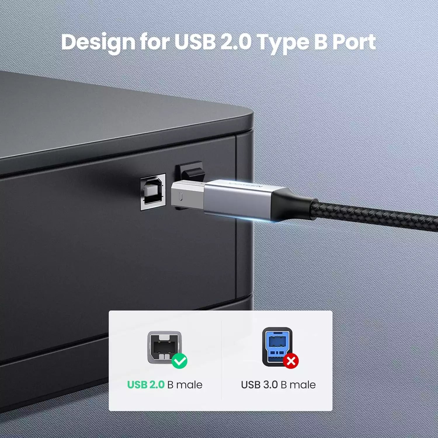 Buy Ugreen 80807 USB B to USB C Printer Cable 2m from Vmart in Pakistan